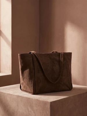 Sinsay - Torba shopper z imitacji zamszu - brązowy