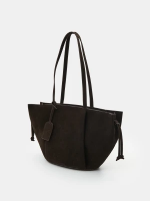 Sinsay - Torba shopper z imitacji zamszu - brązowy