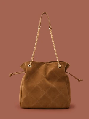 Sinsay - Torba shopper z imitacji zamszu - brązowy