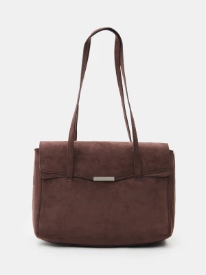 Sinsay - Torba shopper z imitacji zamszu - brązowy