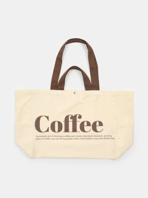 Sinsay - Torba shopper z napisem Coffee - brązowy