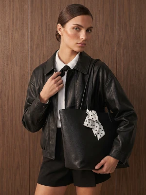 Sinsay - Torba shopper z ozdobnym wiązaniem - czarny