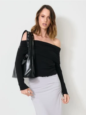 Sinsay - Torba z przelotkami - czarny