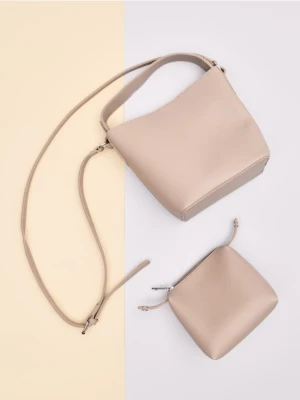 Sinsay - Torebka bucket bag - beżowy