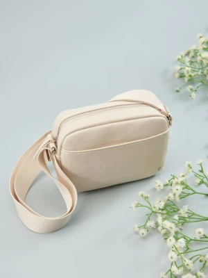 Zdjęcie produktu Sinsay - Torebka crossbody z imitacji skóry - kremowy