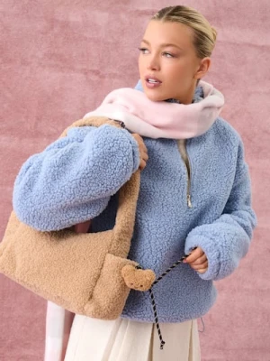 Sinsay - Torebka hobo na ramię - beżowy