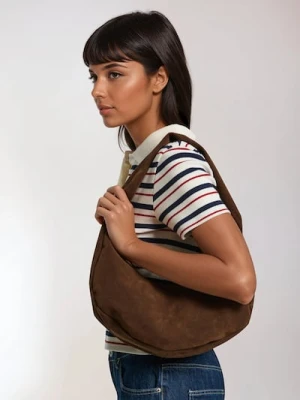 Sinsay - Torebka hobo na ramię - brązowy