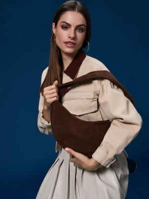 Sinsay - Torebka hobo na ramię - brązowy