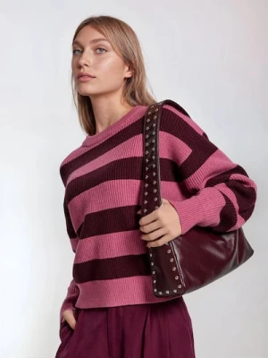 Sinsay - Torebka hobo z imitacji skóry - bordowy