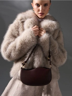 Sinsay - Torebka hobo z imitacji skóry - brązowy