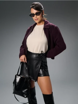 Sinsay - Torebka hobo z imitacji skóry - czarny