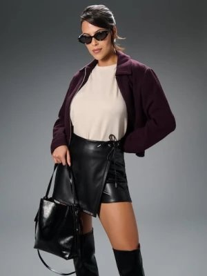 Sinsay - Torebka hobo z imitacji skóry - czarny