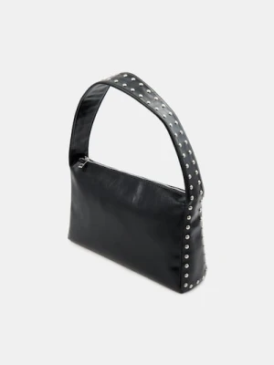 Sinsay - Torebka hobo z imitacji skóry - czarny