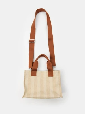 Sinsay - Torebka hobo z odpinanym paskiem - kremowy