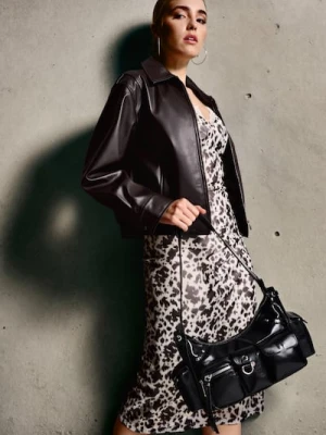 Sinsay - Torebka hobo z ozdobnymi kieszeniami - czarny