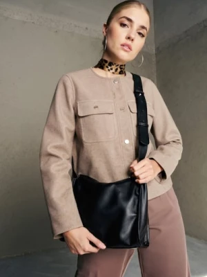 Sinsay - Torebka listonoszka z imitacji skóry - czarny