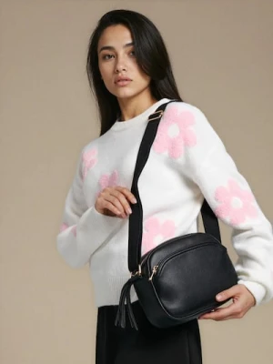 Sinsay - Torebka listonoszka z imitacji skóry - czarny