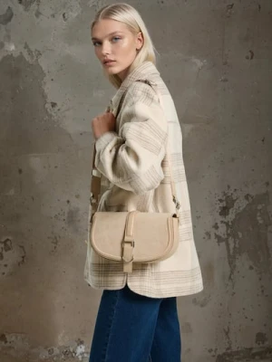 Zdjęcie produktu Sinsay - Torebka listonoszka z imitacji zamszu - beżowy