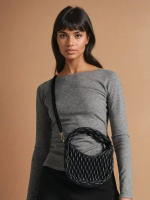 Zdjęcie produktu Sinsay - Torebka pikowana z odpinanym paskiem - czarny