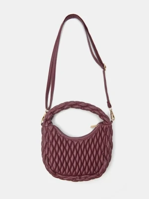 Sinsay - Torebka pikowana z odpinanym paskiem - czerwony