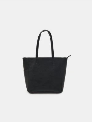 Sinsay - Torebka shopper z imitacji skóry - czarny