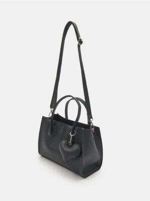 Sinsay - Torebka shopper z imitacji skóry - czarny