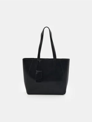 Sinsay - Torebka shopper z imitacji skóry - czarny