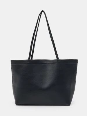 Sinsay - Torebka shopper z imitacji skóry - czarny