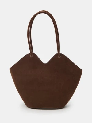 Sinsay - Torebka shopper z imitacji zamszu - brązowy