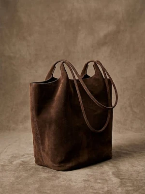 Sinsay - Torebka shopper z imitacji zamszu - brązowy