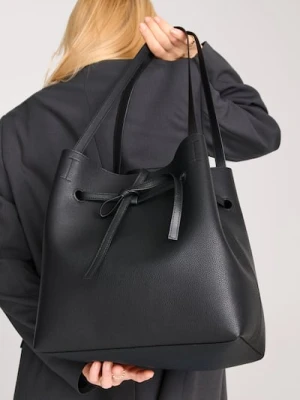 Sinsay - Torebka shopper z wiązaniem - czarny