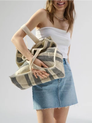Sinsay - Torebka tote w paski - wielobarwny