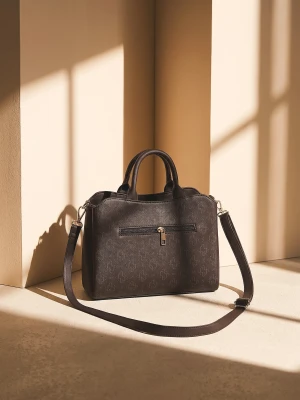 Sinsay - Torebka tote z imitacji skóry, z monogramem i odpinanym paskiem - wielobarwny