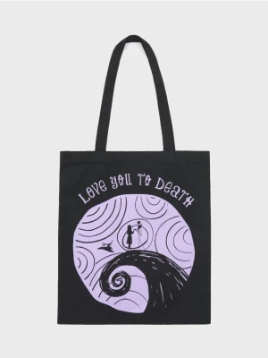 Sinsay - Torebka tote z nadrukiem Nightmare Before Christmas - czarny