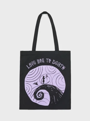 Sinsay - Torebka tote z nadrukiem Nightmare Before Christmas - czarny