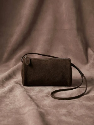 Sinsay - Torebka typu barrel bag z imitacji zamszu - brązowy