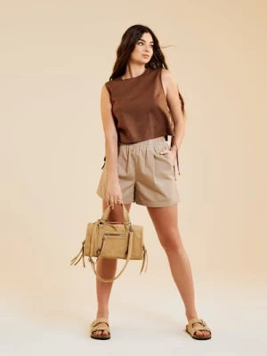 Sinsay - Torebka typu barrel - beżowy