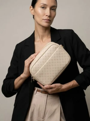 Sinsay - Torebka typu camera bag w monogram - beżowy