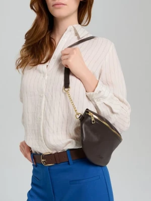 Sinsay - Torebka typu listonoszka z imitacji skóry - brązowy