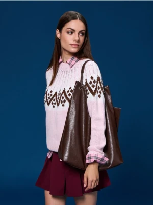 Sinsay - Torebka worek z etui - brązowy