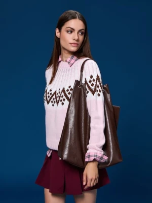 Sinsay - Torebka worek z etui - brązowy