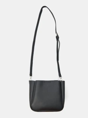 Sinsay - Torebka worek z imitacji skóry - czarny