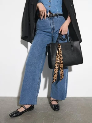 Sinsay - Torebka z imitacji groszkowej skóry - czarny