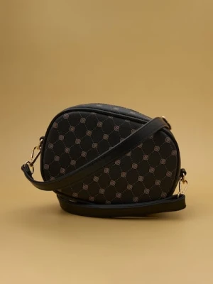 Sinsay - Torebka z imitacji skóry w monogram - czarny