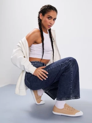 Sinsay - Trampki z ozdobnymi przeszyciami - beżowy