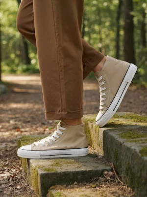 Sinsay - Trampki za kostkę - beżowy