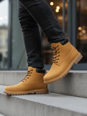 Sinsay - Trapery sznurowane z imitacji zamszu - brązowy