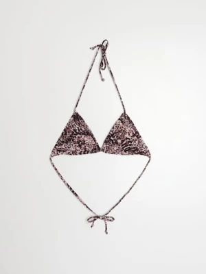 Sinsay - Trójkątna góra od bikini wiązana na szyi i plecach - brązowy