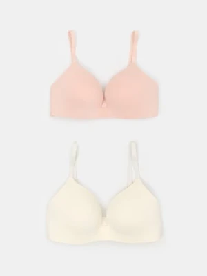 Sinsay - Usztywniane biustonosze bez fiszbin 2 pack - biały
