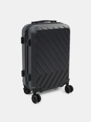 Sinsay - Walizka na kółkach z tłoczoną fakturą - czarny